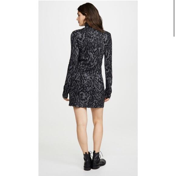 Pam & Gela Ocelot Mock Neck Dress Grey - Picture 3 of 14